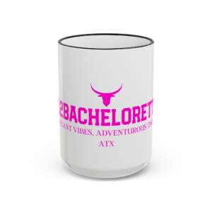 512Bachelorette Austin Bachelorette Coffee Mug — Bride Squad Accent Rim Ceramic Mug